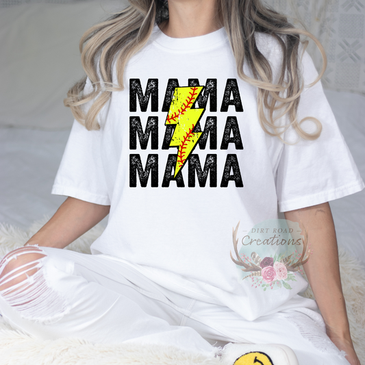 Stacked Softball Mama Graphic Tee