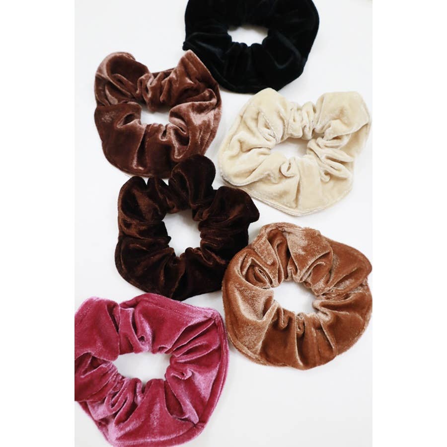 Premium Quality Large Soft Tone Velvet Scrunchie: MIX COLOR / ONE