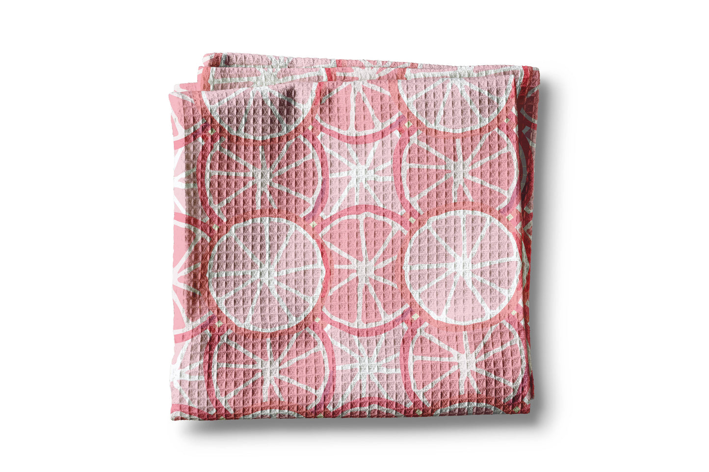 Pink Lemon Citrus Summer Fruit Market Kitchen Towel Waffle