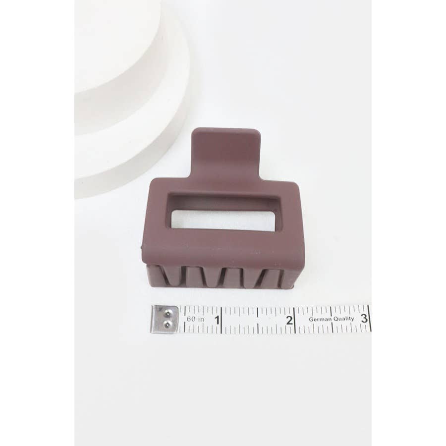 Matte Color Rectangle Medium Hair Clip: MIX COLOR / ONE