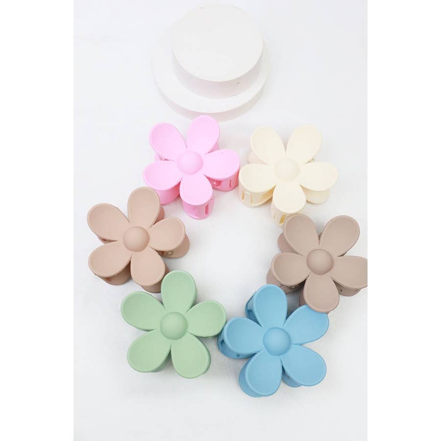 Matte Tone Daisy Hair Claw Sets: MIX COLOR / ONE