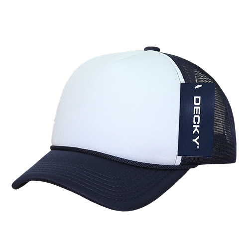 Decky 7010 - Kids, Youth Trucker Foam Hats, Mesh Back - 7010: Navy/White