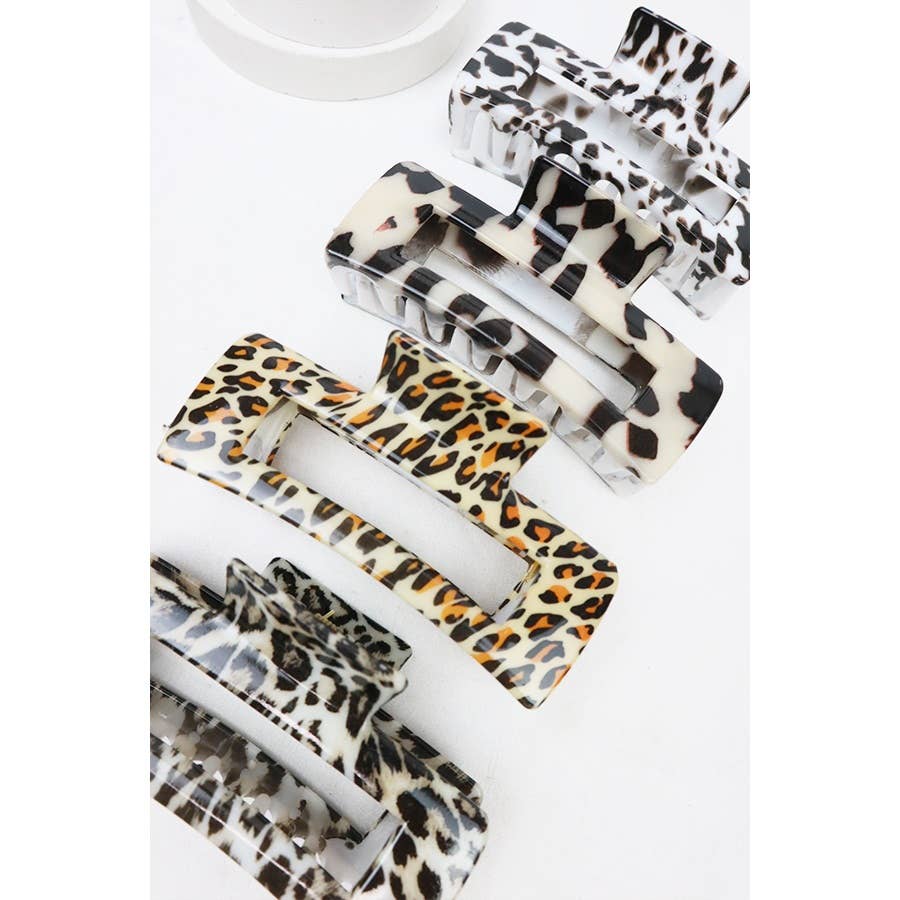 Leopard Design Hair Claw Clip: MIX COLOR / ONE