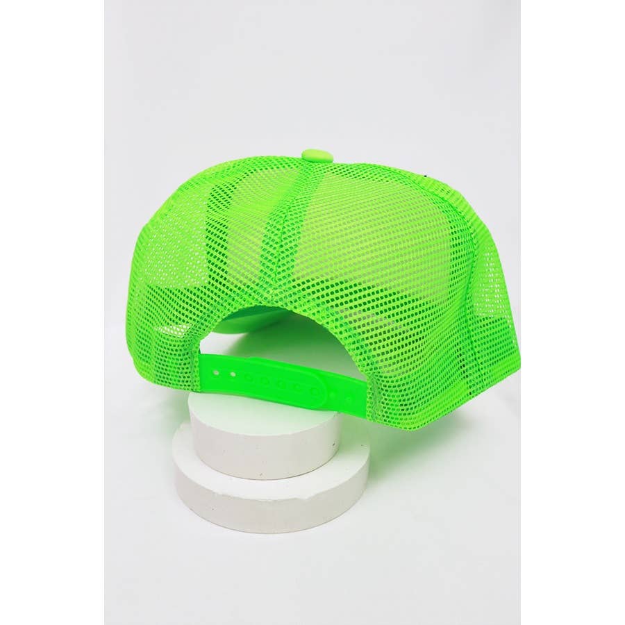 Neon Colors Foam Solid Two Tone Trucker Hat: NEON ORANGE / ONE