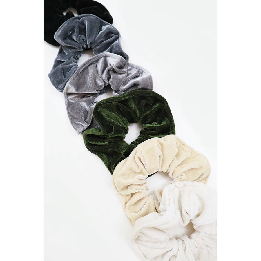 Premium Quality Large Soft Tone Velvet Scrunchie: MIX COLOR / ONE