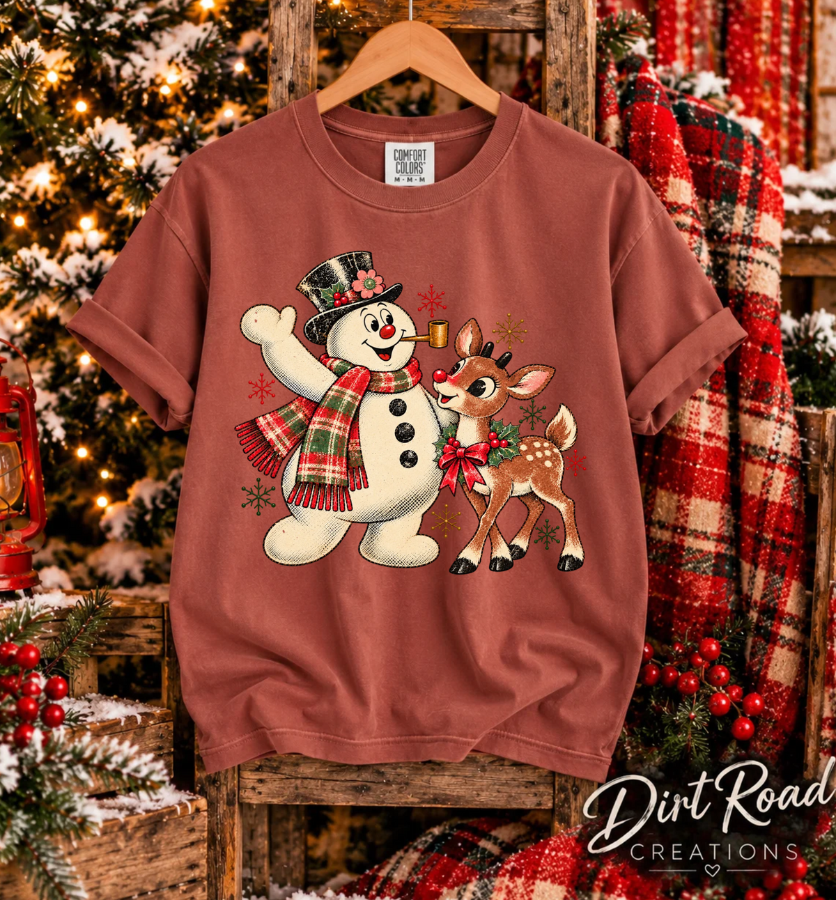 Snowman & Reindeer graphic tee