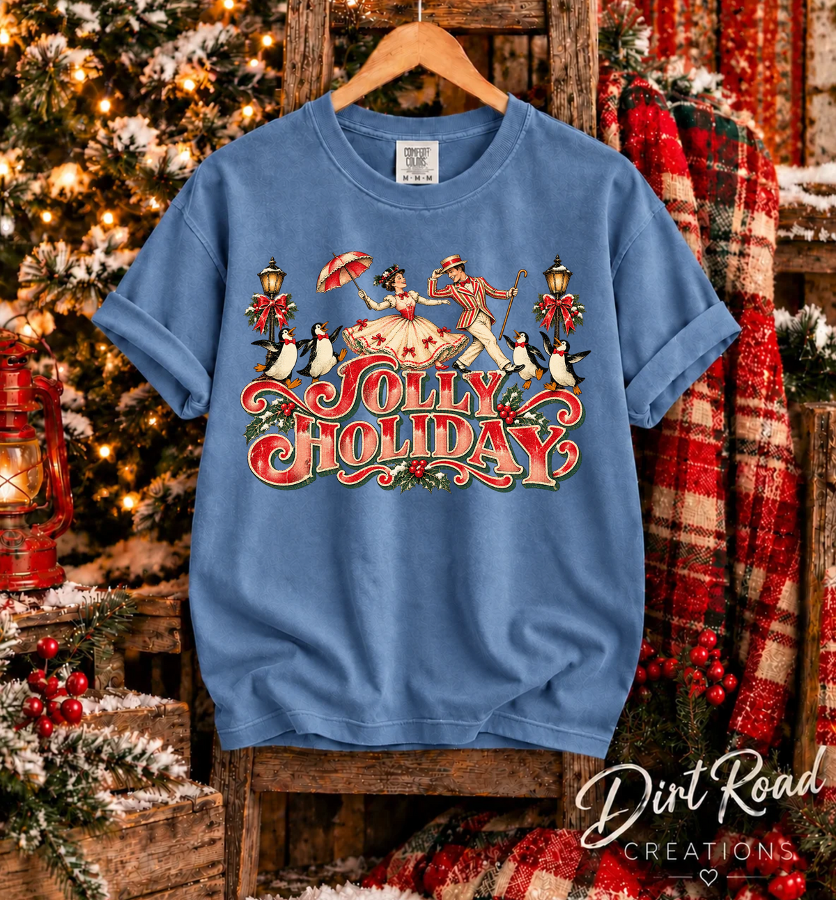 Jolly Holiday (penguin) graphic tee