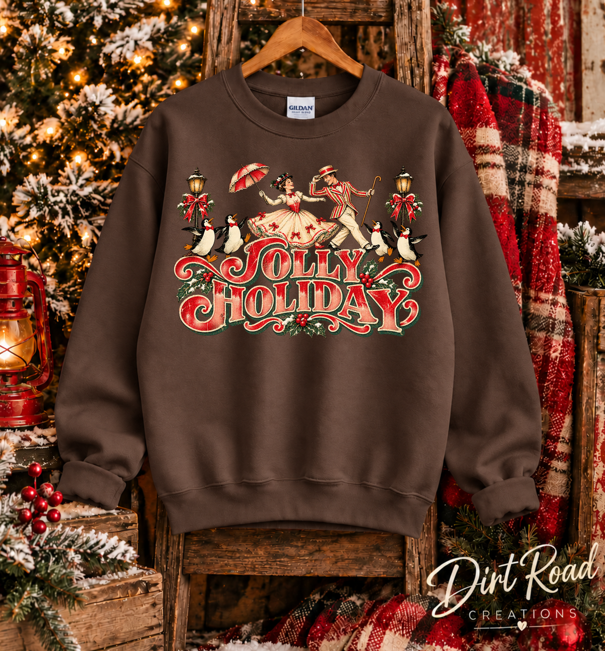 Jolly Holiday (penguin) graphic tee