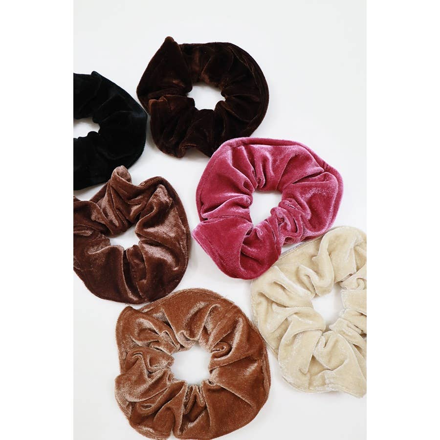 Premium Quality Large Soft Tone Velvet Scrunchie: MIX COLOR / ONE