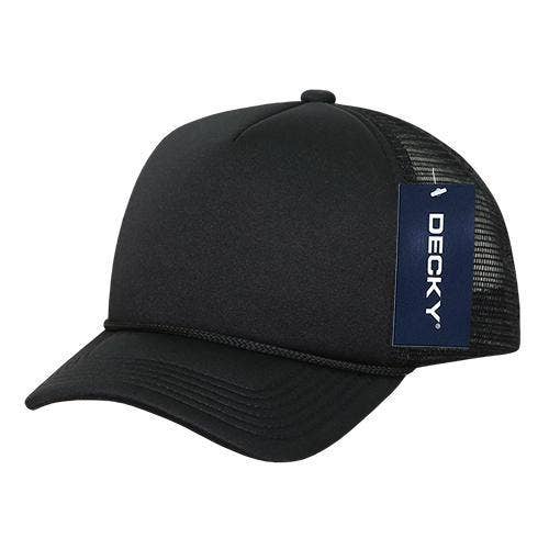 Decky 7010 - Kids, Youth Trucker Foam Hats, Mesh Back - 7010: Black