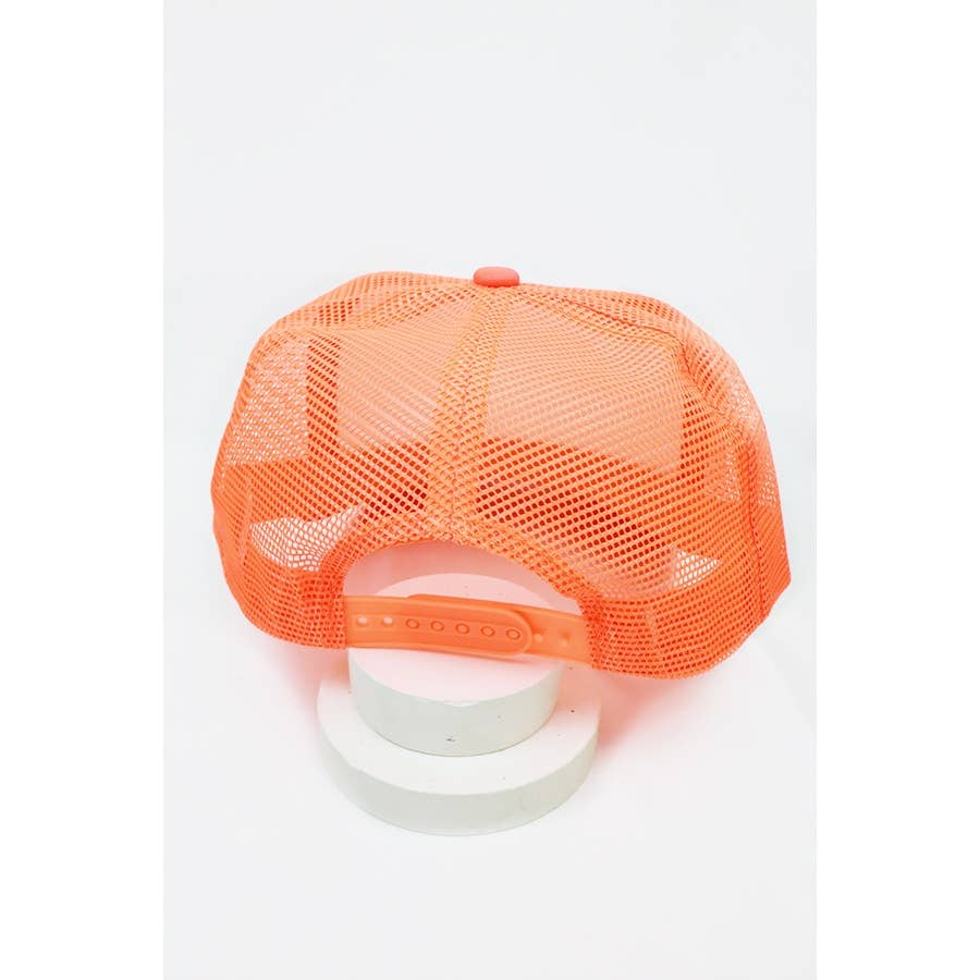 Neon Colors Foam Solid Two Tone Trucker Hat: NEON ORANGE / ONE