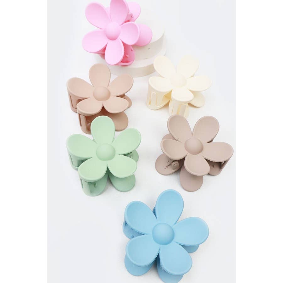 Matte Tone Daisy Hair Claw Sets: MIX COLOR / ONE