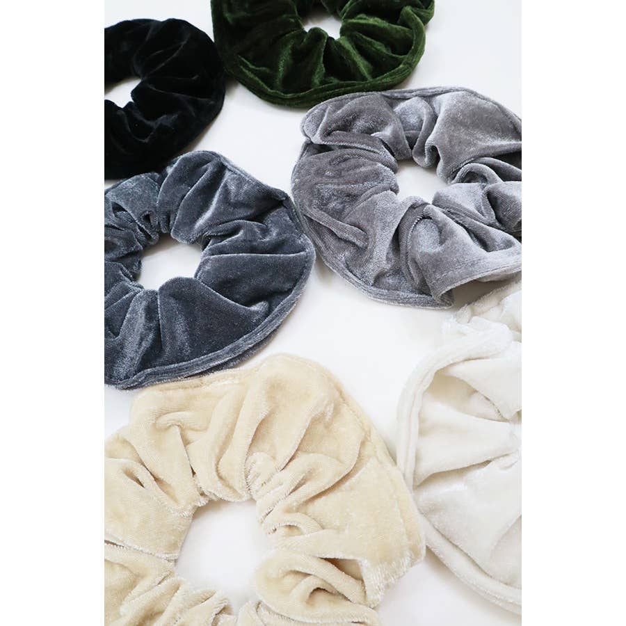 Premium Quality Large Soft Tone Velvet Scrunchie: MIX COLOR / ONE