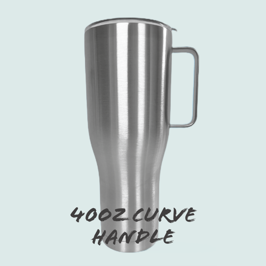 40oz curve handle custom tumbler