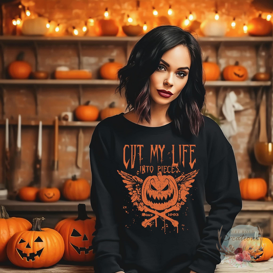 Cut My Life Screen Print Sweatshirt