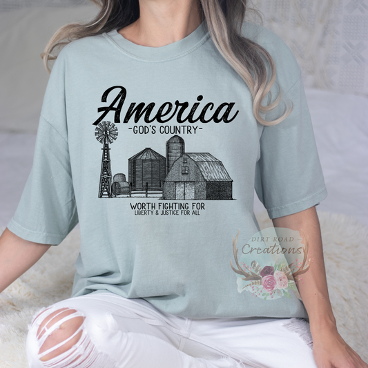 America Windmill Graphic Tee