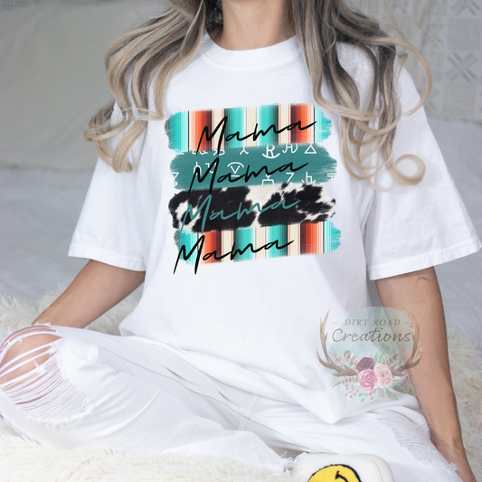 Mama Serape and Cowhide Graphic Tee