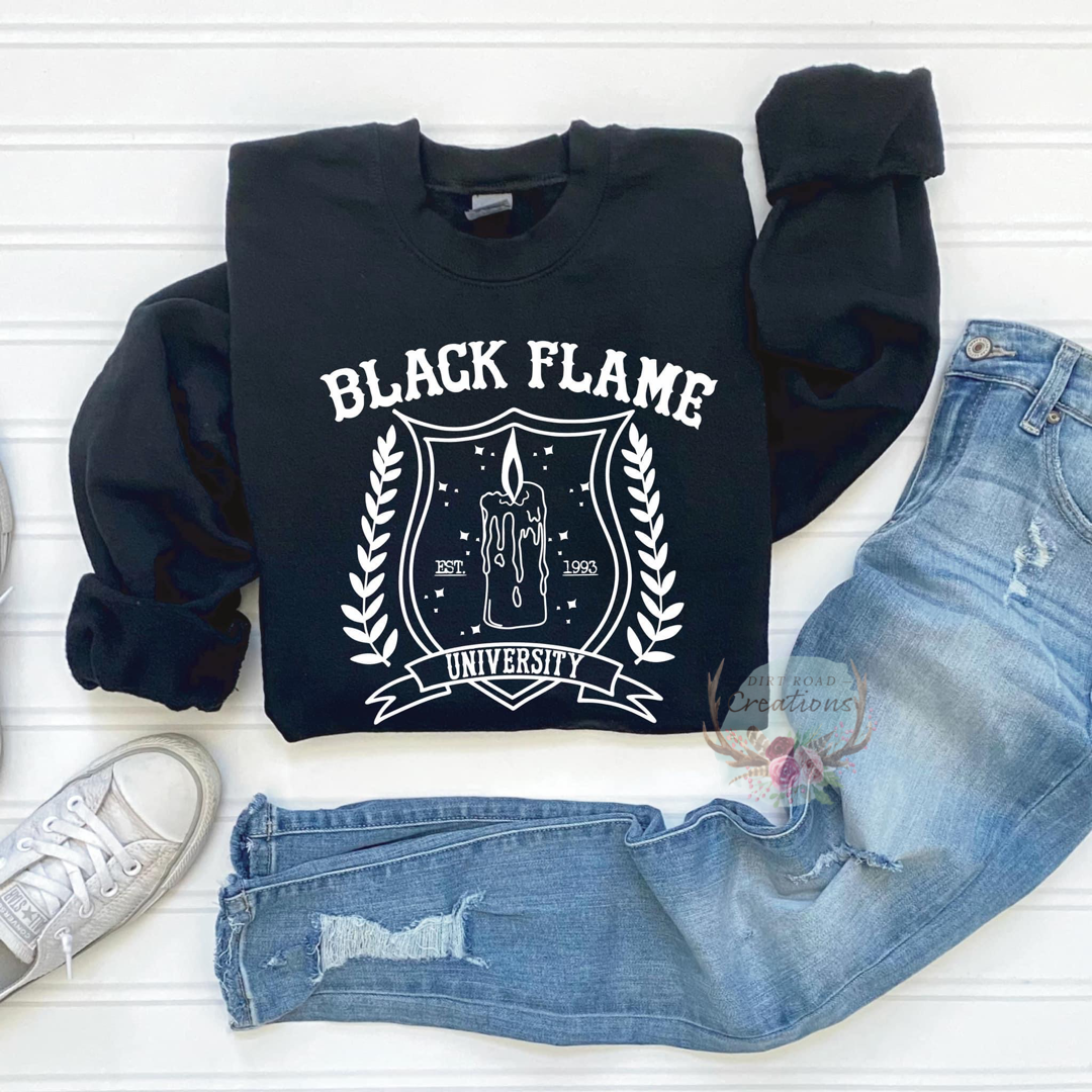 Black Flame Screen Print Sweatshirt