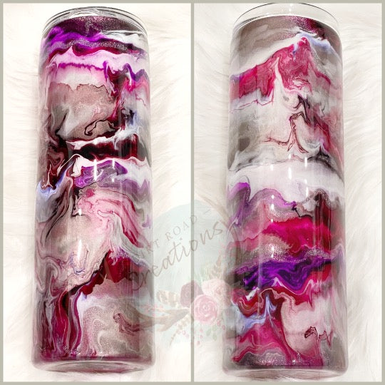 Pink Alcohol Ink Swirl Tumbler